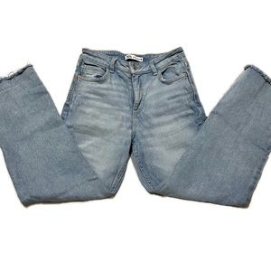 Zara Light/Medium Wash Straight Leg Ankle Jeans